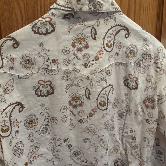Panhandle Slim Womens XL White Paisley Western Rodeo Ranchwear Cowgirl Fit Shirt - Picture 9 of 16